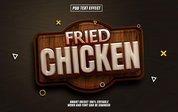 fried chicken text effect font editable typography 3d text