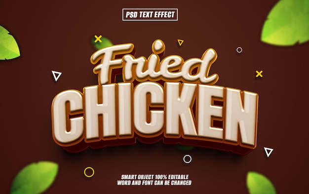 fried chicken text effect font editable typography 3d text