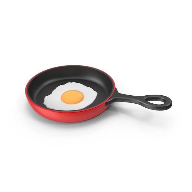 Fried Egg in a Red Frying Pan