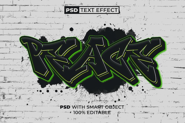 Friedens-Text-Effekt Graffiti-Stil Bearbeitbare Texteffekt