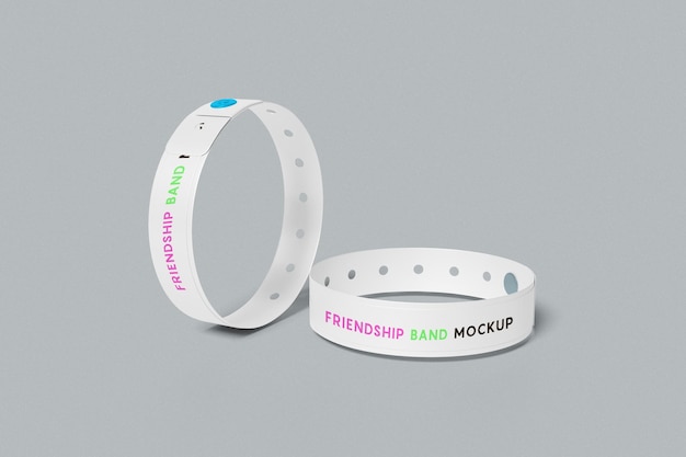 Friendship Band Mockup Modello realistico e modificabile per accessori per amplificatori di braccialetti