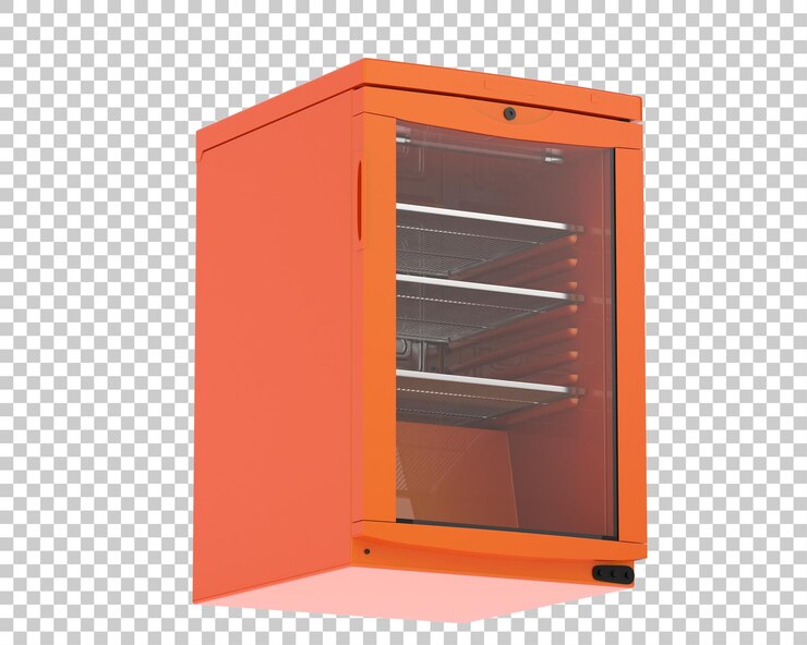 PSD frigorifero isolato su sfondo trasparente illustrazione del rendering 3d