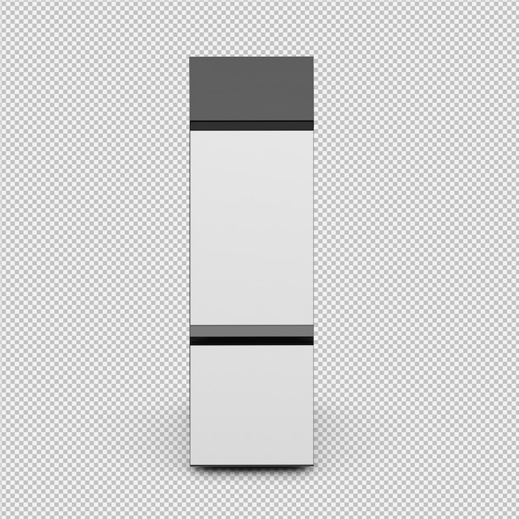 PSD frigorífico isométrico 3d aislado