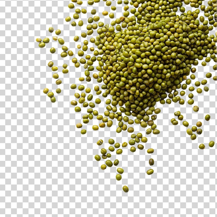 PSD frijoles mung aislados sobre un fondo transparente frijoles mung verdes