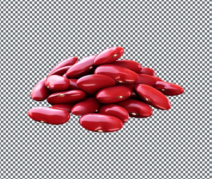 PSD frijoles rojos tan dulces aislados sobre fondo transparente