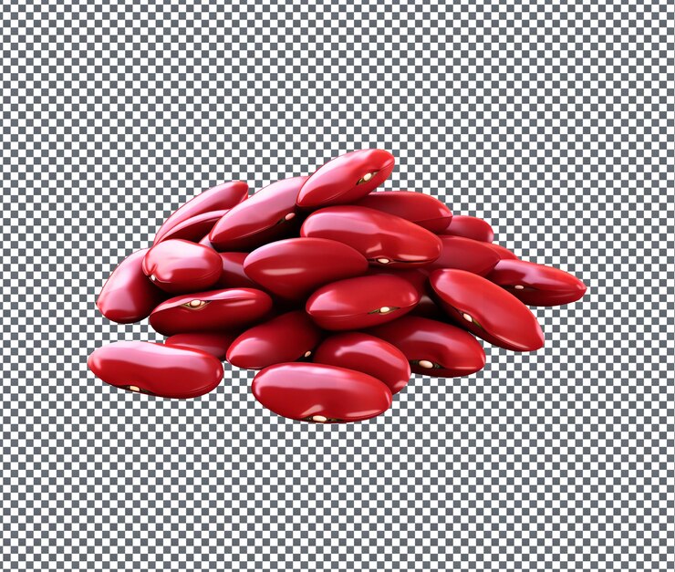 PSD frijoles rojos tan dulces aislados sobre fondo transparente