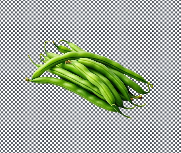 Frijoles verdes frescos aislados sobre un fondo transparente