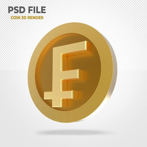 PSD frinc 3d gold coin