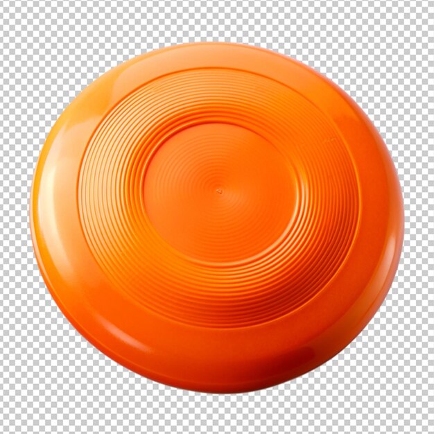 frisbee en un fondo transparente de color naranja