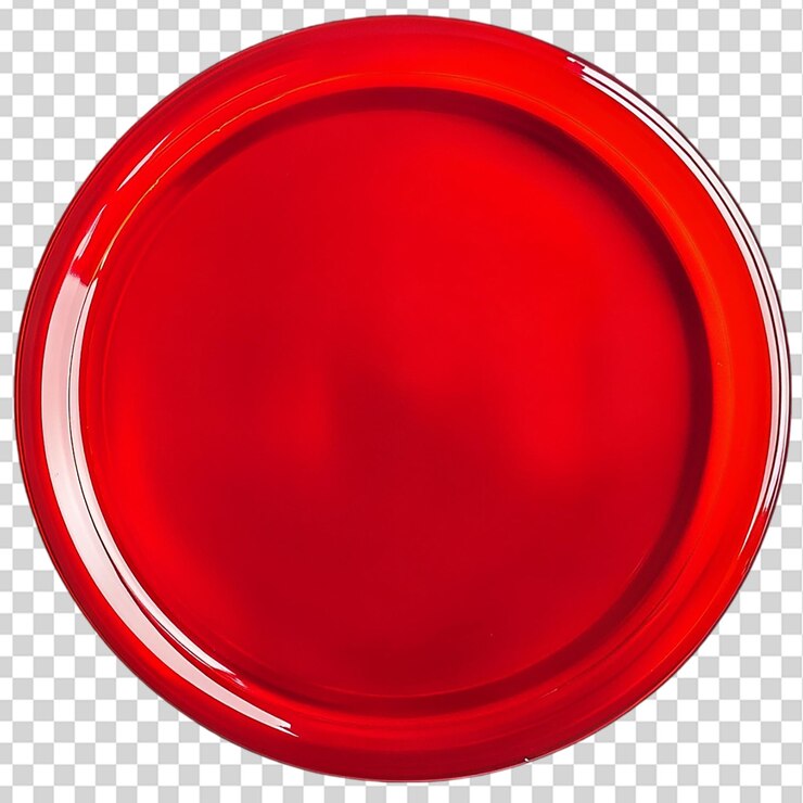 PSD frisbee rojo aislado sobre un fondo transparente