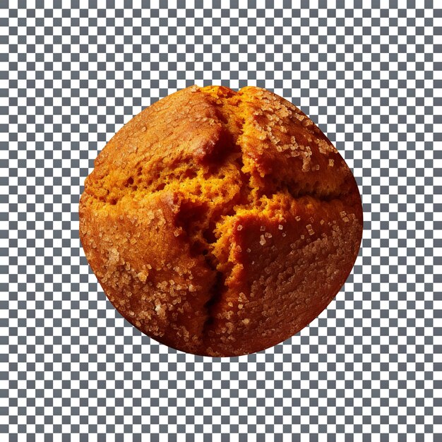 PSD frisch gebackener muffin mit kürbisgeschmack auf durchsichtigem hintergrund