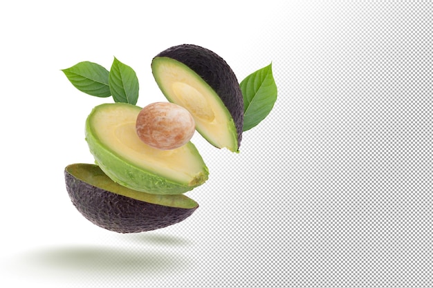 Frische Avocado isoliert auf Alpha-Hintergrund