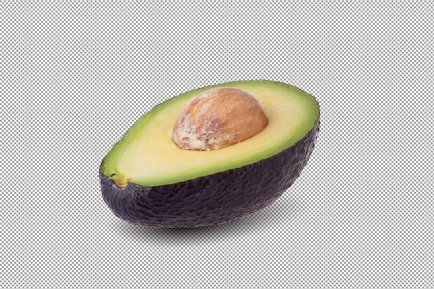 Frische Avocado isoliert auf Alpha-Hintergrund