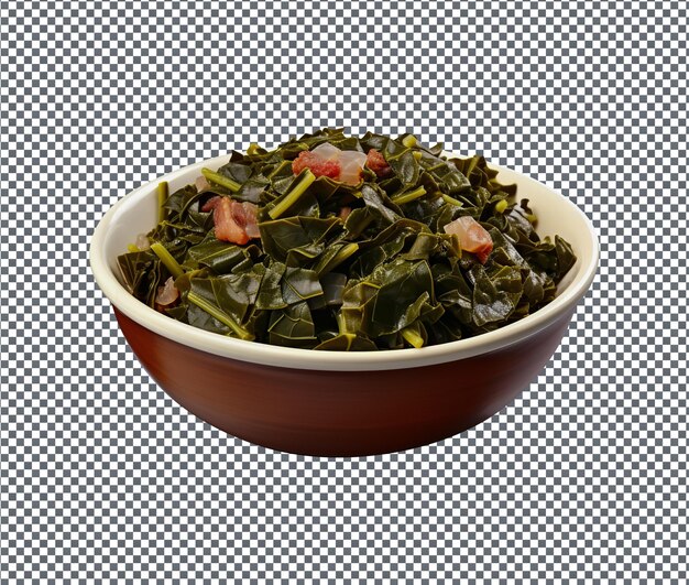 PSD frische collard greens, isoliert auf weißem hintergrund