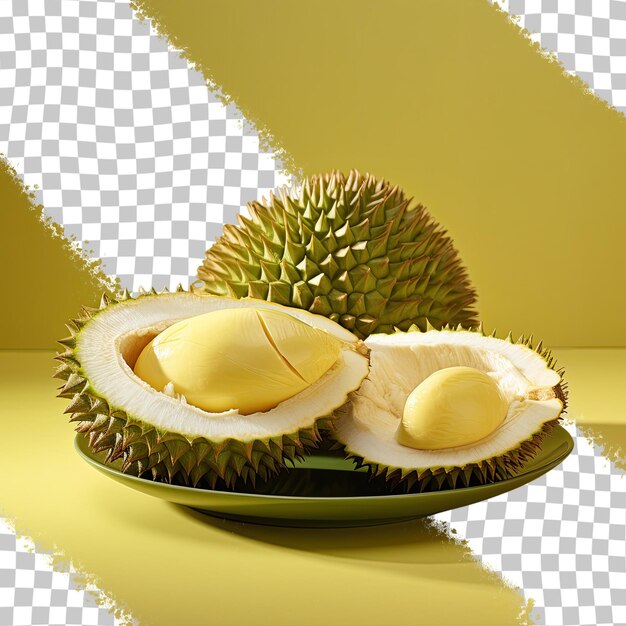 Frische durianfrüchte, isoliert auf einem transparenten hintergrund