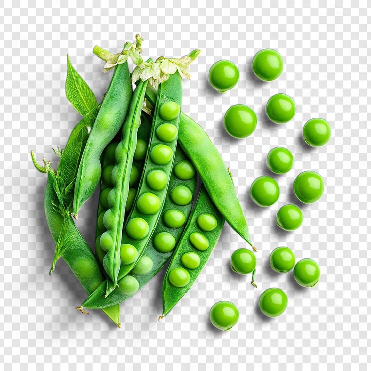 PSD frische grüne erbsen auf durchsichtigem hintergrund png