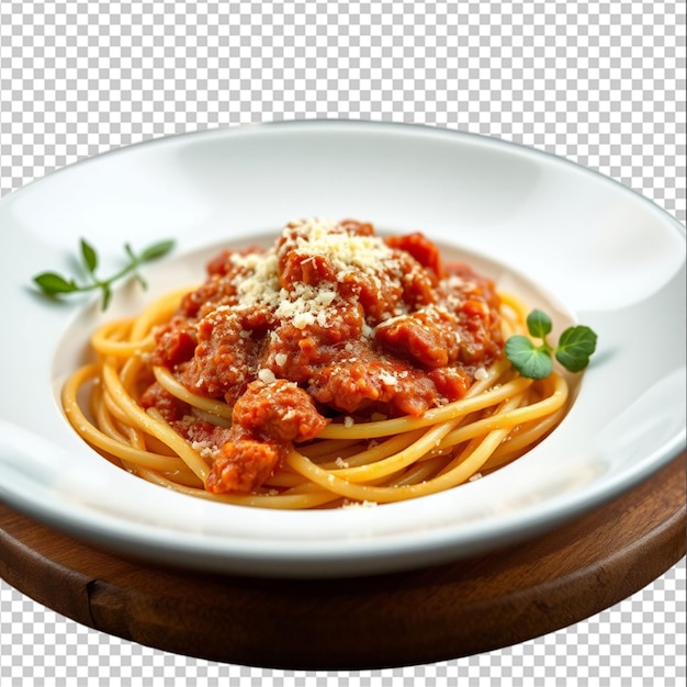 Frische Nudeln mit herzhafter Bolognese und Parmesan-Käse, erzeugt durch KI