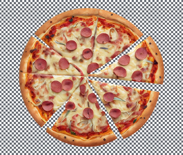 Frische Reuben-Pizza isoliert auf transparentem Hintergrund