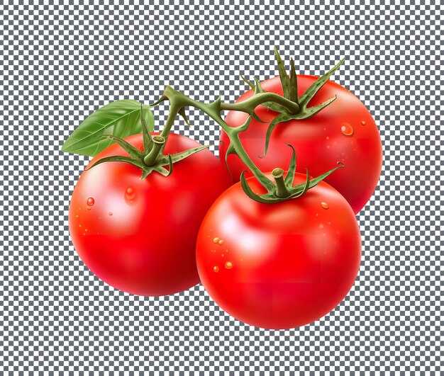 Frische rote Kirschtomaten mit isolierter durchsichtigem Hintergrund
