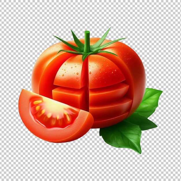 PSD frische tomatenfrüchte, isoliert auf durchsichtigem hintergrund ai generative