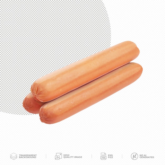 Frische Würstchen auf durchsichtigem Hintergrund
