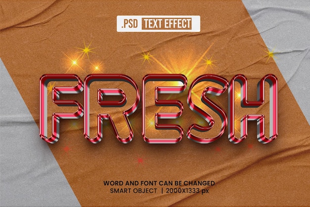 Frischer 3D-Text-Effekt