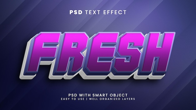 Frischer bearbeitbarer 3D-Texteffekt mit gesundem und natürlichem Textstil