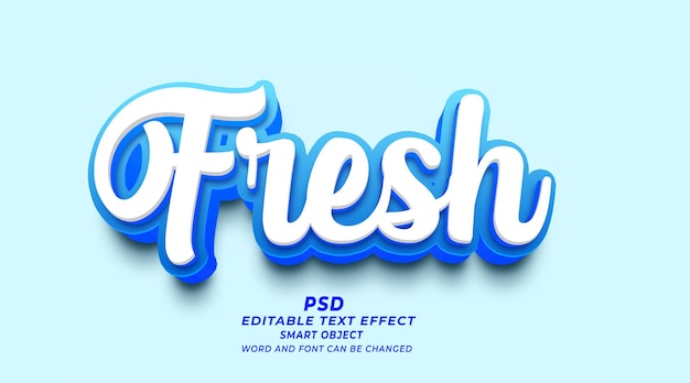 Frischer, bearbeitbarer 3D-Texteffekt, Photoshop-Vorlage im PSD-Stil