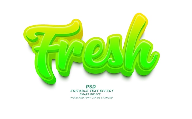Frischer bearbeitbarer 3D-Texteffekt
