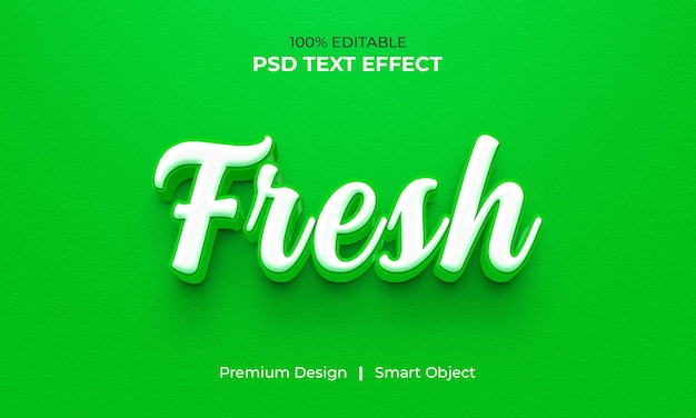 PSD frischer bearbeitbarer 3d-texteffektstil