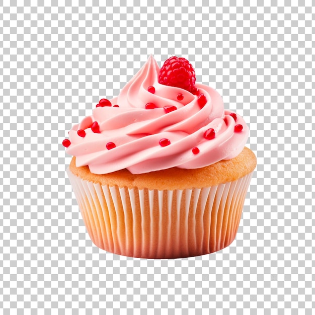 PSD frischer, lecker cupcake auf einem durchsichtigen hintergrund