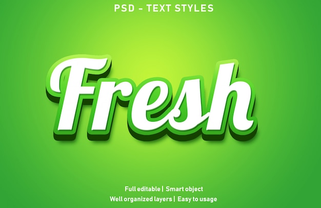 frischer Texteffekt Stil bearbeitbare psd