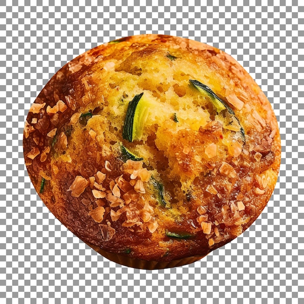 PSD frischer zucchini-muffin auf durchsichtigem hintergrund