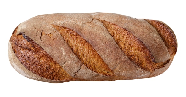 frisches Brot isoliert auf durchsichtigem Hintergrund von oben