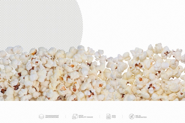Frisches Butter-Popcorn auf durchsichtigem Hintergrund png