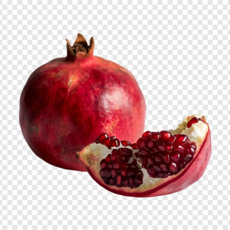 PSD frisches granatapfel, isoliert auf durchsichtigem hintergrund