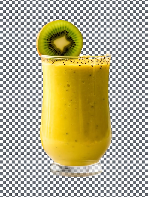 PSD frisches mango- und kiwi-smoothie-glas isoliert auf transparentem hintergrund