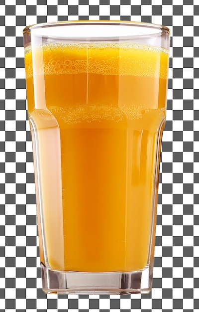 PSD frisches orangensaftglas isoliert auf durchsichtigem hintergrund