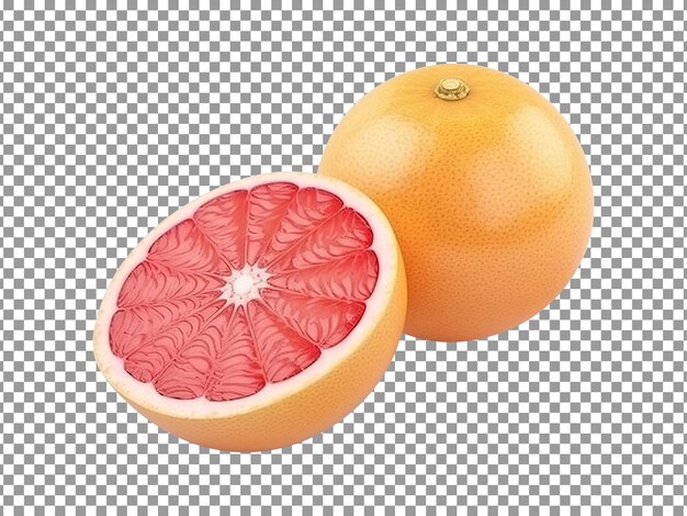 PSD frisches paar grapefruit, isoliert auf durchsichtigem hintergrund