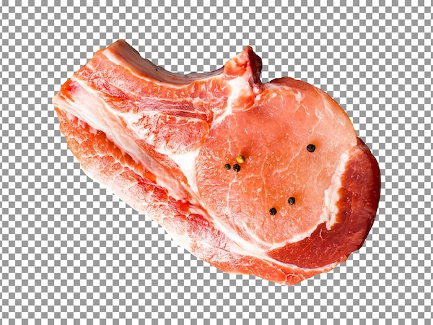 Frisches rohes Fleischsteak isoliert auf transparentem Hintergrund
