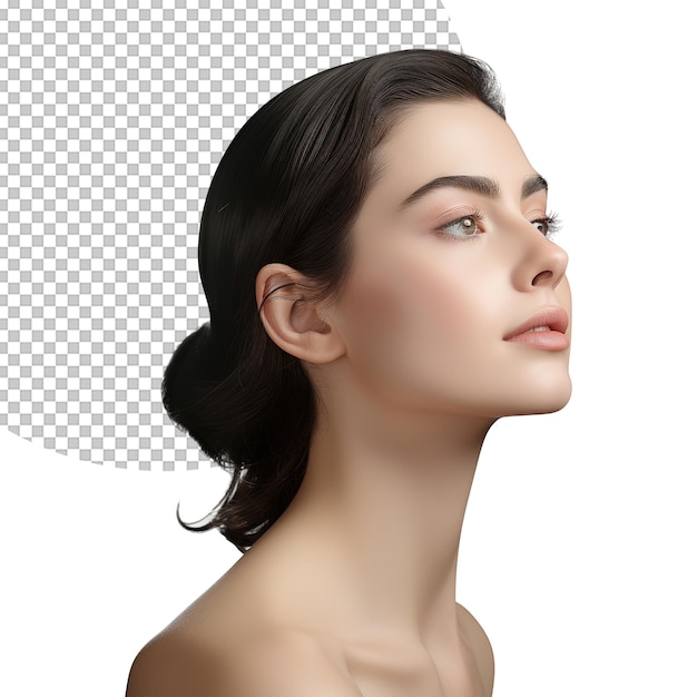 Frischhaut frauen kosmetik-modell porträt auf durchsichtigem hintergrund