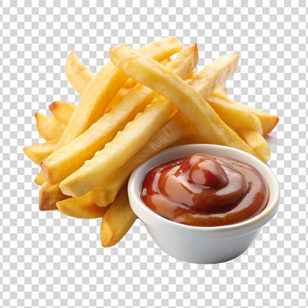 Des frites sur un fond transparent IA générative