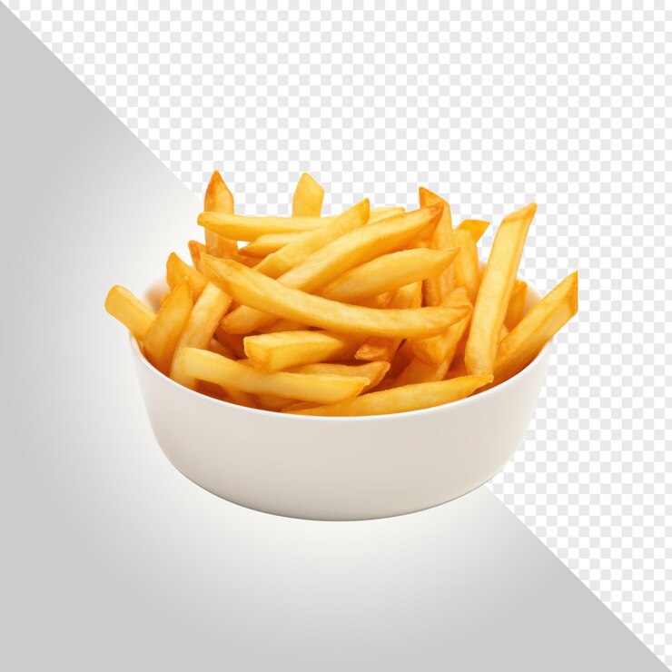 PSD des frites sur un fond transparent