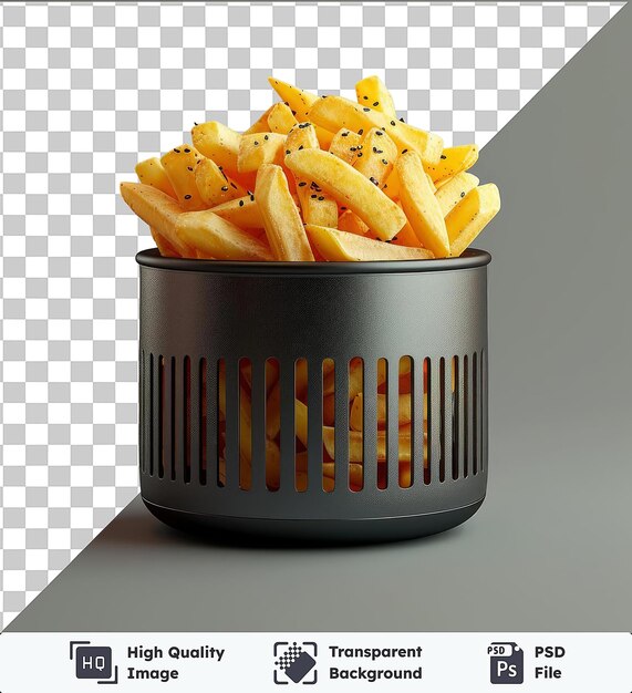 Des Frites Frites Dans Un Récipient Métallique