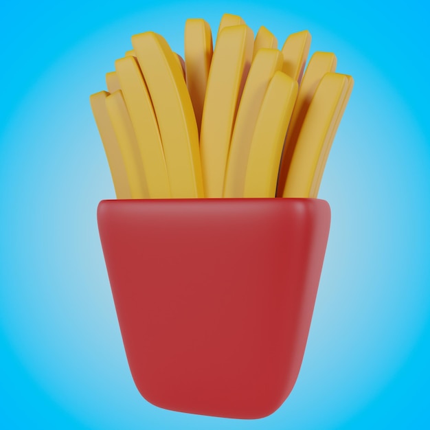 PSD des frites de restauration rapide rendus en 3d