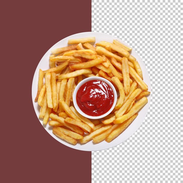 PSD des frites avec de la sauce ketchup