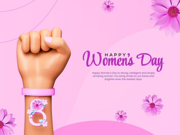 Fröhliche designvorlage für social-media-banner zum frauentag