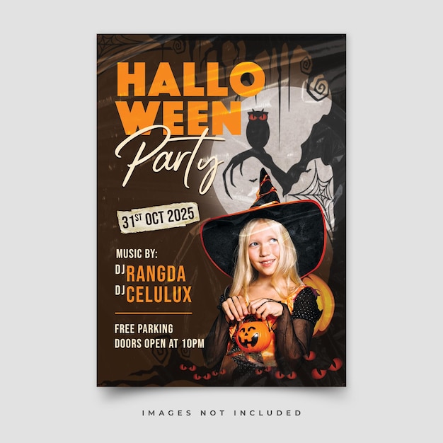 PSD fröhliche halloween-flyer-vorlage