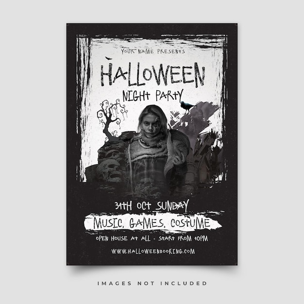 PSD fröhliche halloween-flyer-vorlage