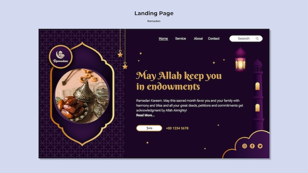 PSD fröhliche ramadan-landingpage-vorlage